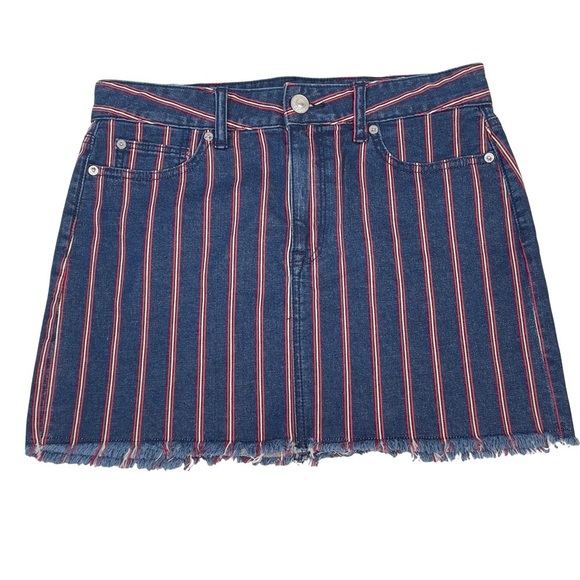 American Eagle Outfitters AEO Striped Hi-Rise Micro-Mini Skirt Size 8 - Picture 1 of 12